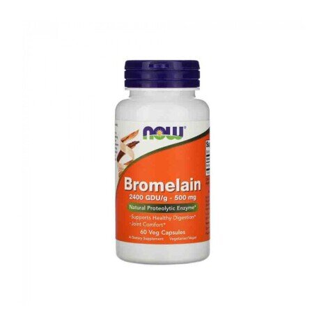 Now Foods Bromelaina 2400 GDU, 500 mg, 60 capsule